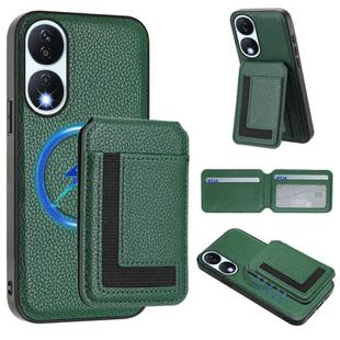 For Honor X7b / Play 8T CX01 Detachable Magsafe Magnetic Card Bag Phone Case(Peacock Green)