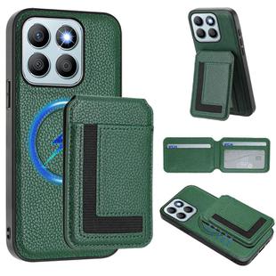 For Honor X8b CX01 Detachable Magsafe Magnetic Card Bag Phone Case(Peacock Green)