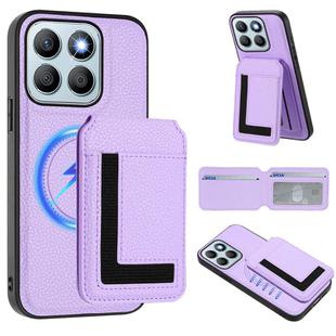 For Honor X8b CX01 Detachable Magsafe Magnetic Card Bag Phone Case(Light Purple)