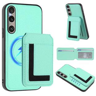 For Sony Xperia 1 VI CX01 Detachable Magsafe Magnetic Card Bag Phone Case(Mint Green)