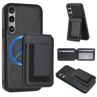 For Sony Xperia 1 VI CX01 Detachable Magsafe Magnetic Card Bag Phone Case(Black)