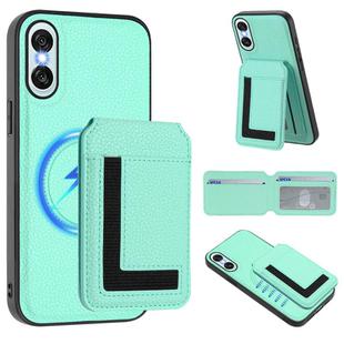 For Sony Xperia 10 VI CX01 Detachable Magsafe Magnetic Card Bag Phone Case(Mint Green)
