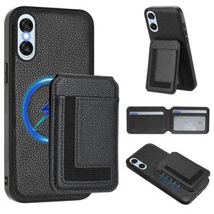 For Sony Xperia 10 VI CX01 Detachable Magsafe Magnetic Card Bag Phone Case(Black)