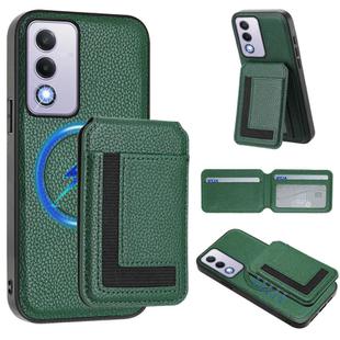 For OPPO A3 Pro 5G / A3 Energy CX01 Detachable Magsafe Magnetic Card Bag Phone Case(Peacock Green)