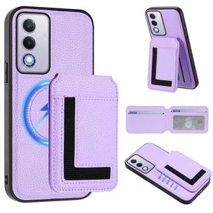 For OPPO A3 Pro 5G / A3 Energy CX01 Detachable Magsafe Magnetic Card Bag Phone Case(Light Purple)