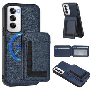For OPPO Reno12 Pro Global CX01 Detachable Magsafe Magnetic Card Bag Phone Case(Dark Blue)