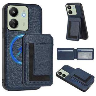 For Redmi 13C 4G / Xiaomi Poco C65 CX01 Detachable Magsafe Magnetic Card Bag Phone Case(Dark Blue)