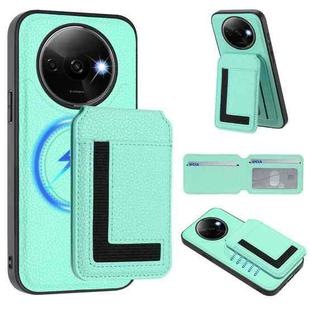 For Redmi A3 / A3x / Xiaomi Poco C61 CX01 Detachable Magsafe Magnetic Card Bag Phone Case(Mint Green)