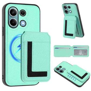 For Redmi Note 13 4G CX01 Detachable Magsafe Magnetic Card Bag Phone Case(Mint Green)