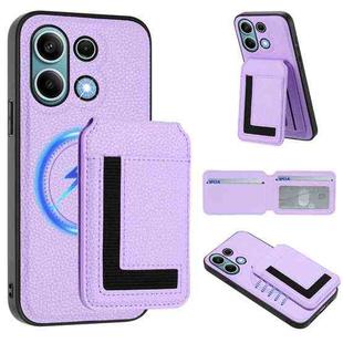 For Redmi Note 13 4G CX01 Detachable Magsafe Magnetic Card Bag Phone Case(Light Purple)