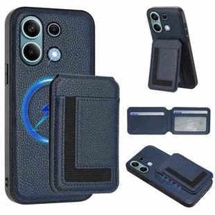 For Redmi Note 13 4G CX01 Detachable Magsafe Magnetic Card Bag Phone Case(Dark Blue)