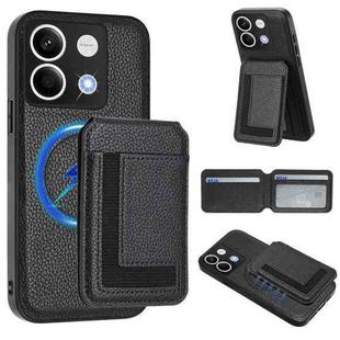 For Redmi Note 13 5G CX01 Detachable Magsafe Magnetic Card Bag Phone Case(Black)