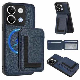 For Redmi Note 13 5G CX01 Detachable Magsafe Magnetic Card Bag Phone Case(Dark Blue)