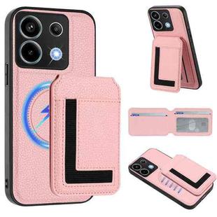 For Redmi Note 13 Pro 5G / Poco X6 CX01 Detachable Magsafe Magnetic Card Bag Phone Case(Pink)