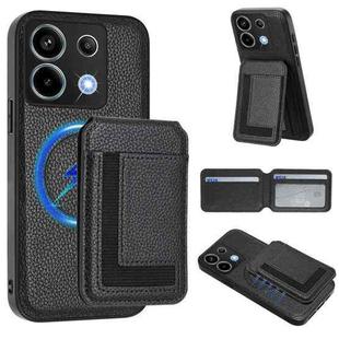 For Redmi Note 13 Pro 5G / Poco X6 CX01 Detachable Magsafe Magnetic Card Bag Phone Case(Black)