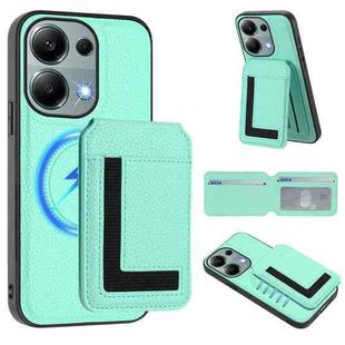 For Redmi Note 13 Pro 4G / Poco M6 Pro CX01 Detachable Magsafe Magnetic Card Bag Phone Case(Mint Green)