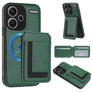 For Redmi Note 13 Pro+ CX01 Detachable Magsafe Magnetic Card Bag Phone Case(Peacock Green)