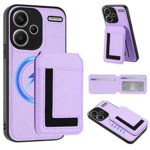For Redmi Note 13 Pro+ CX01 Detachable Magsafe Magnetic Card Bag Phone Case(Light Purple)