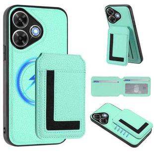 For Redmi Note 13R / 13 4G / 13 5G CX01 Detachable Magsafe Magnetic Card Bag Phone Case(Mint Green)