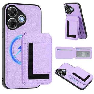 For Redmi Note 13R / 13 4G / 13 5G CX01 Detachable Magsafe Magnetic Card Bag Phone Case(Light Purple)