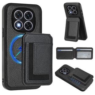 For Redmi Note 14 Pro 5G CX01 Detachable Magsafe Magnetic Card Bag Phone Case(Black)