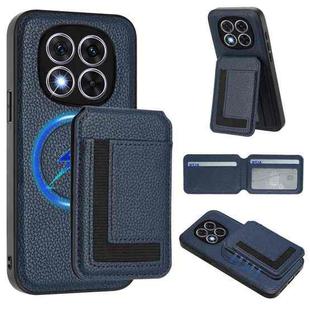 For Redmi Note 14 Pro 5G CX01 Detachable Magsafe Magnetic Card Bag Phone Case(Dark Blue)