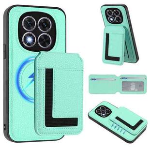 For Redmi Note 14 Pro+ 5G CX01 Detachable Magsafe Magnetic Card Bag Phone Case(Mint Green)