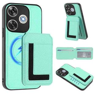 For Redmi  Turbo 3 / Poco F6 India CX01 Detachable Magsafe Magnetic Card Bag Phone Case(Mint Green)