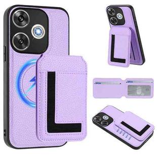 For Redmi  Turbo 3 / Poco F6 India CX01 Detachable Magsafe Magnetic Card Bag Phone Case(Light Purple)