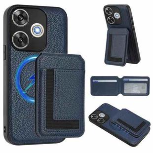 For Redmi  Turbo 3 / Poco F6 India CX01 Detachable Magsafe Magnetic Card Bag Phone Case(Dark Blue)