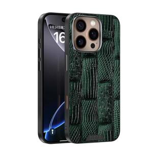 For iPhone 16 Pro Max ABEEL Beast Pattern 6D Micro-Embossed MagSafe Genuine Leather Phone Case(Green)