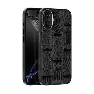 For iPhone 16 Plus ABEEL Beast Pattern 6D Micro-Embossed MagSafe Genuine Leather Phone Case(Black)