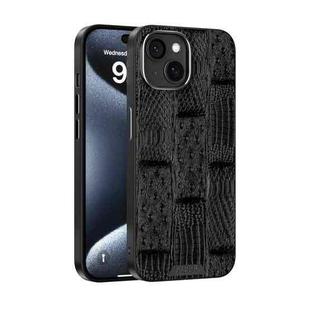 For iPhone 15 Plus ABEEL Beast Pattern 6D Micro-Embossed MagSafe Genuine Leather Phone Case(Black)