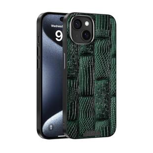 For iPhone 15 Plus ABEEL Beast Pattern 6D Micro-Embossed MagSafe Genuine Leather Phone Case(Green)