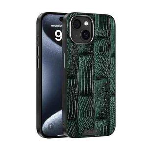 For iPhone 15 ABEEL Beast Pattern 6D Micro-Embossed MagSafe Genuine Leather Phone Case(Green)
