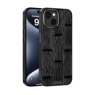 For iPhone 14 ABEEL Beast Pattern 6D Micro-Embossed MagSafe Genuine Leather Phone Case(Black)