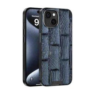 For iPhone 14 ABEEL Beast Pattern 6D Micro-Embossed MagSafe Genuine Leather Phone Case(Blue)