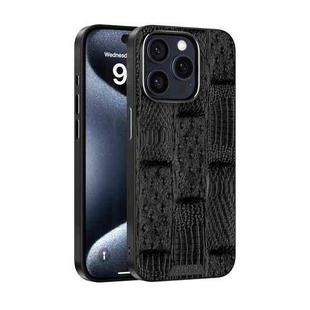 For iPhone 14 Pro ABEEL Beast Pattern 6D Micro-Embossed MagSafe Genuine Leather Phone Case(Black)