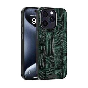 For iPhone 14 Pro ABEEL Beast Pattern 6D Micro-Embossed MagSafe Genuine Leather Phone Case(Green)