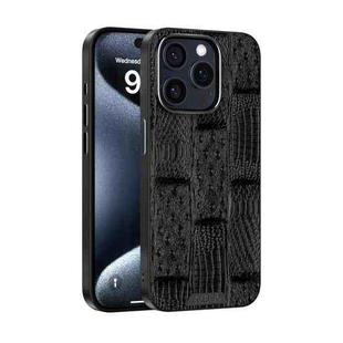 For iPhone 14 Pro Max ABEEL Beast Pattern 6D Micro-Embossed MagSafe Genuine Leather Phone Case(Black)