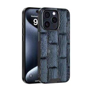For iPhone 14 Pro Max ABEEL Beast Pattern 6D Micro-Embossed MagSafe Genuine Leather Phone Case(Blue)