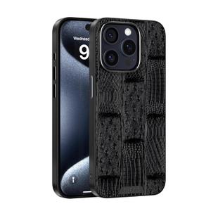 For iPhone 13 Pro Max ABEEL Beast Pattern 6D Micro-Embossed MagSafe Genuine Leather Phone Case(Black)