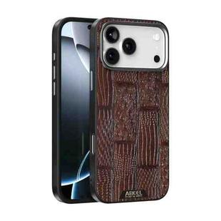 For iPhone 17 Pro Max ABEEL Beast Pattern 6D Micro-Embossed MagSafe Genuine Leather Phone Case(Brown)
