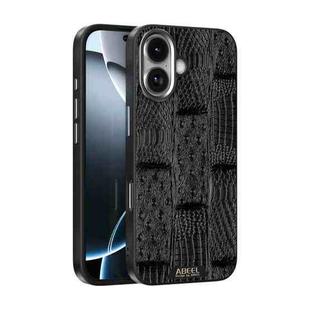 For iPhone 17 ABEEL Beast Pattern 6D Micro-Embossed MagSafe Genuine Leather Phone Case(Black)