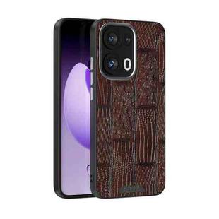 For OPPO Reno13 Pro Global ABEEL Beast Pattern 6D Micro-Embossed MagSafe Genuine Leather Phone Case(Brown)