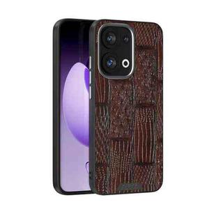For OPPO Reno13 Global ABEEL Beast Pattern 6D Micro-Embossed MagSafe Genuine Leather Phone Case(Brown)