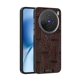 For vivo X200s ABEEL Beast Pattern 6D Micro-Embossed MagSafe Genuine Leather Phone Case(Brown)