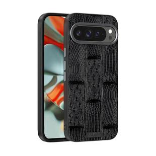 For Google Pixel 9 Pro XL ABEEL Beast Pattern 6D Micro-Embossed MagSafe Genuine Leather Phone Case(Black)