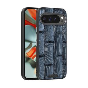 For Google Pixel 9 Pro XL ABEEL Beast Pattern 6D Micro-Embossed MagSafe Genuine Leather Phone Case(Blue)