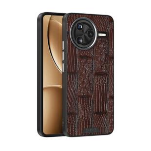 For Redmi K80 ABEEL Beast Pattern 6D Micro-Embossed MagSafe Genuine Leather Phone Case(Brown)